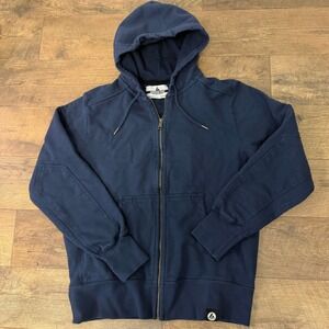 American Giant Mens Classic Full Zip Hoodie Navy Blue M1-1A-1 Size Large